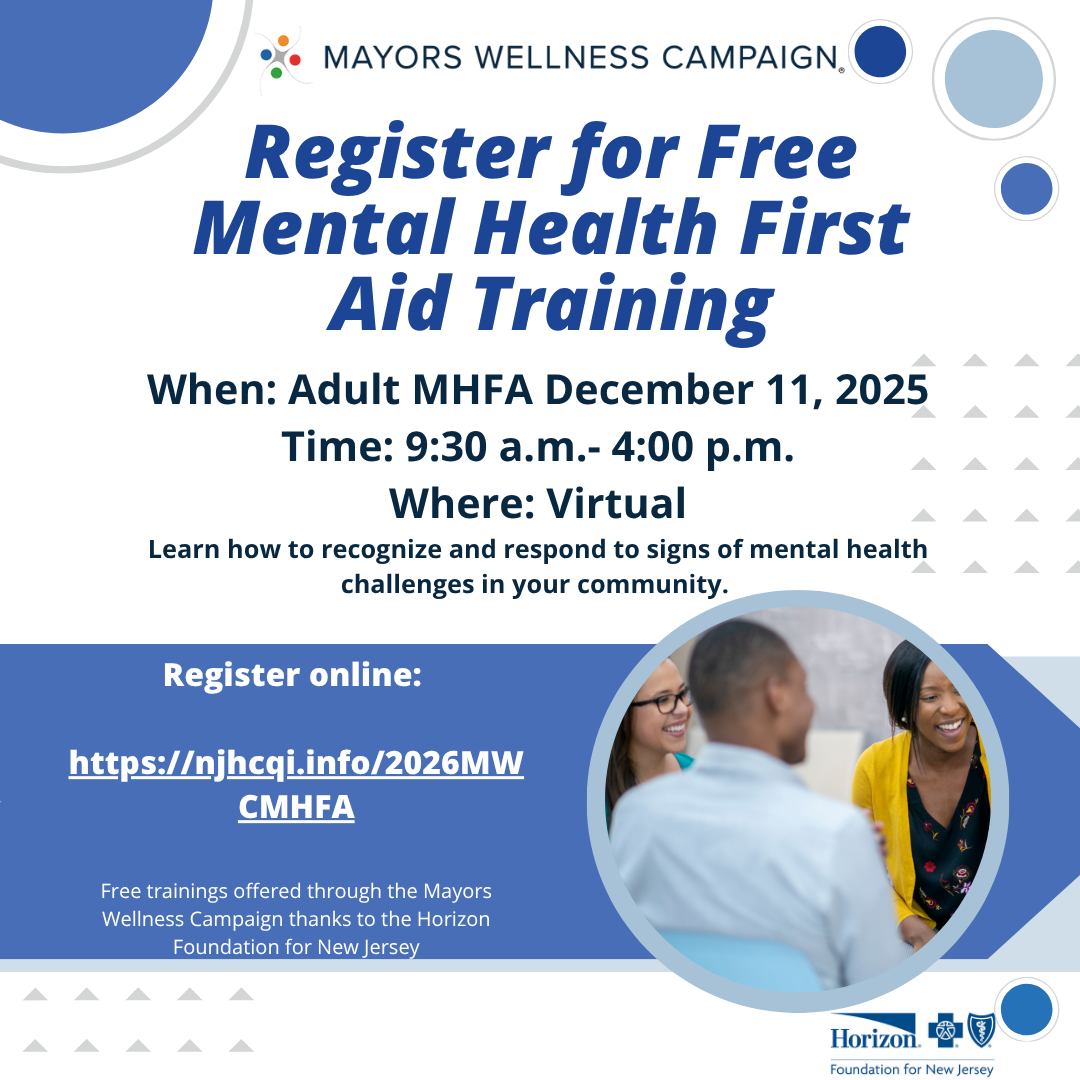 Register for Free Mental Health First Aid Training graphic. Click to open an OCR scanned PDF version of it.