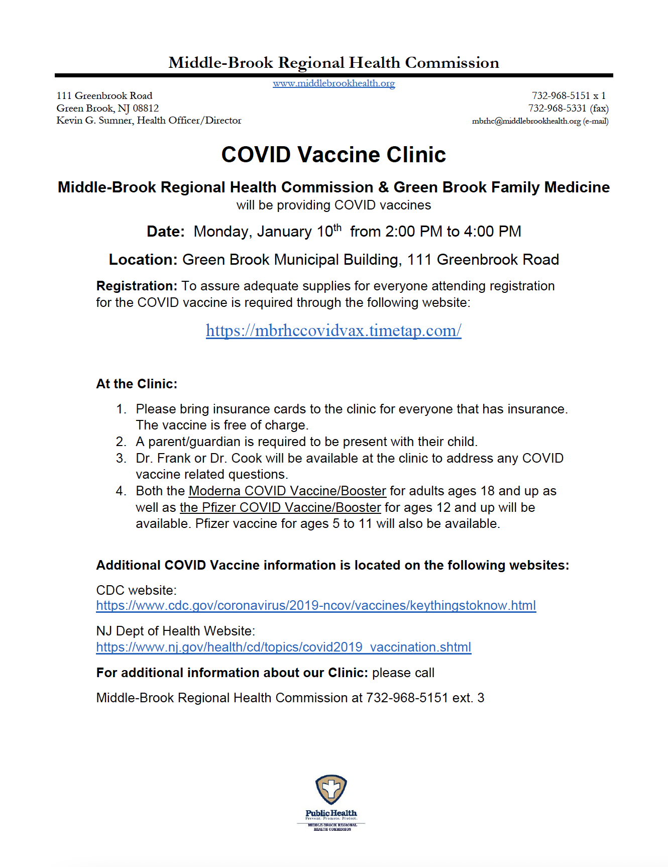 COVID Vaccine Clinic Flyer
