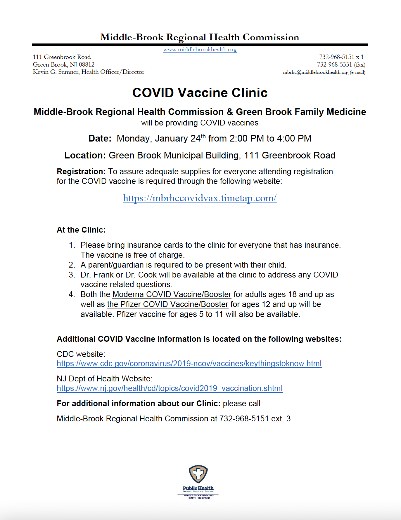 COVID Vaccine Clinic Flyer