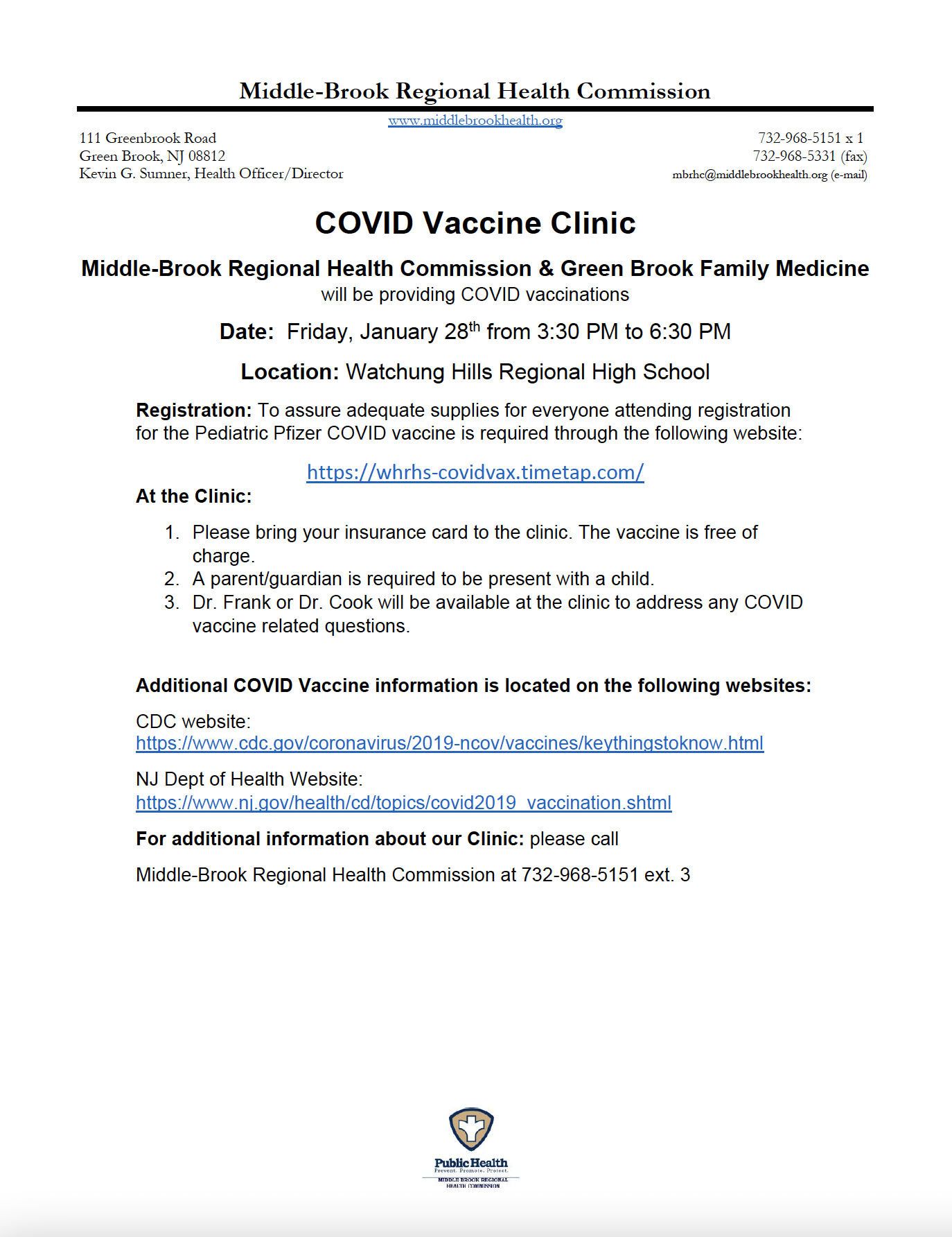 COVID Vaccine Clinic Flyer