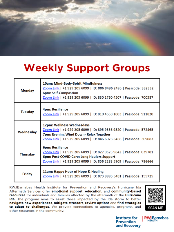 weekly support group flyer