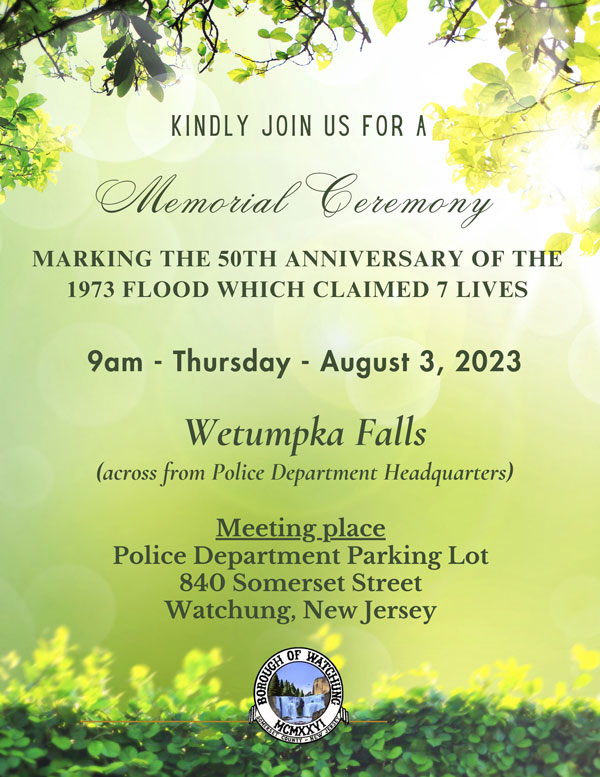 1973 Flood memorial Service Flyer