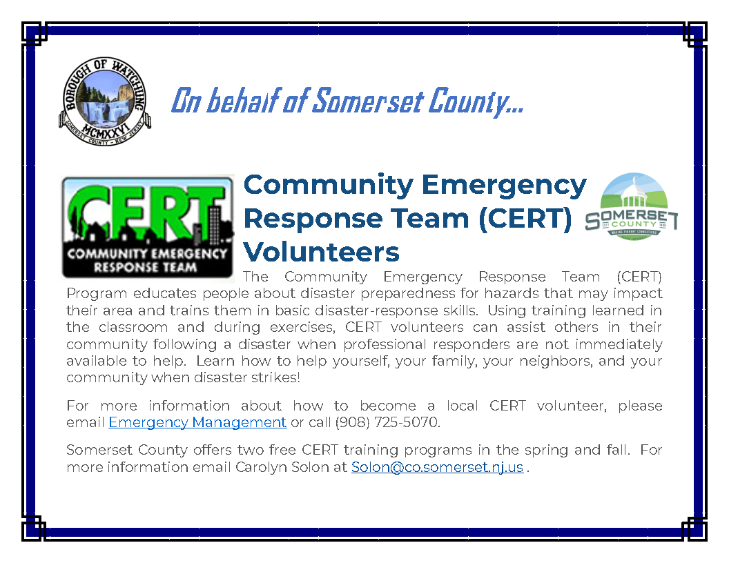 CERT Training Flyer