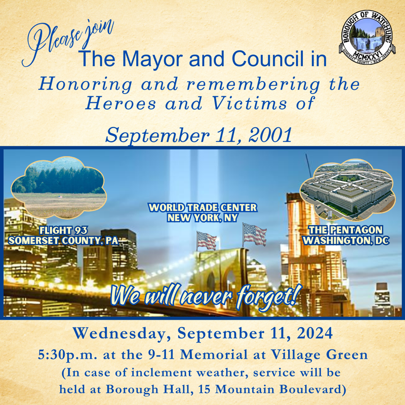 Honoring and Remembering the Heroes and Victims of September 11. Click to open an OCR scanned PDF version.