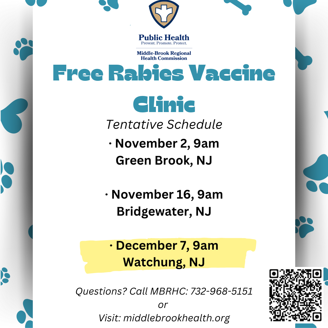 Flyer for Free Rabies Clinics. CLICK HERE for PDF version.