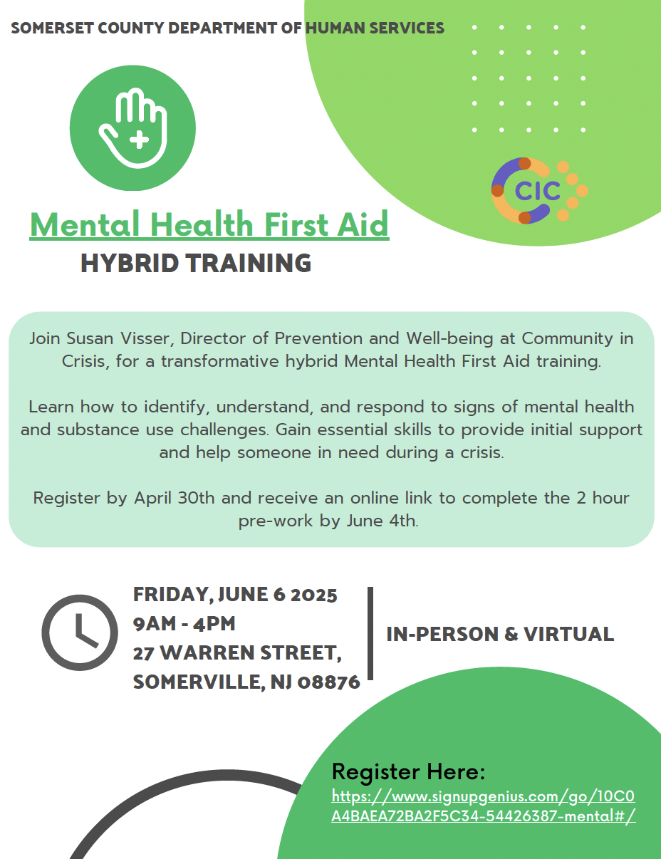 mental health hybrid training flyer